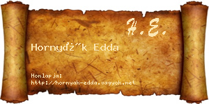 Hornyák Edda névjegykártya